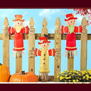 ft Scarecrow Fence Banner Harvest Yard Decor Free