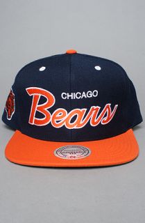 The Chicago Bears Script 2 Tone Snapback Cap in Orange & Navy