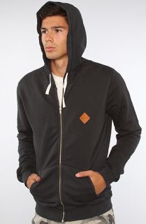 Street Ammo The Patch Zip Up Hoody in Washed Black