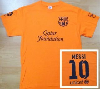 Barcelona FCB Lionel Messi 10 Custom Away Shirt Jersey 2012 13 Orange