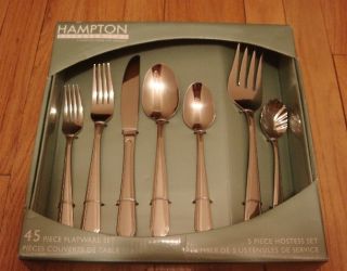 hampton silversmiths 45 piece flatware set nib quatro mirror set a