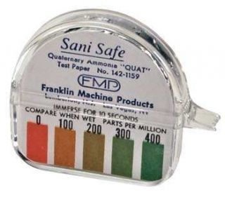 Sani Safe Quaternary Ammonia Quat Test Paper 15 Kit Dispenser Exp