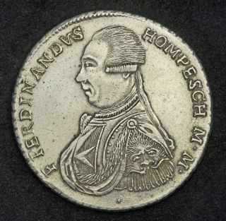 1798 Knights of Malta Ferdinand Von Hompesch Large Silver 30 Tari Coin
