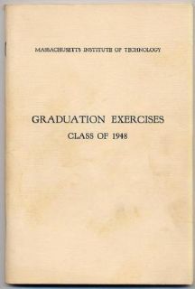 Mit Graduation Exercises Class of 1948 Massachusetts Institute of