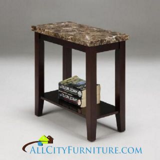 Ferrara Marble Style Wood Chairside End Table / Side table new
