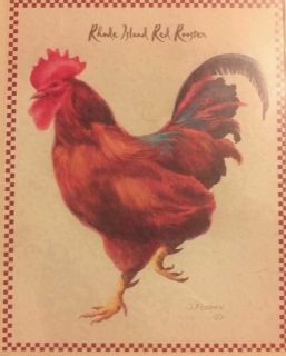 Rhode Island Red Rooster The Enforcer by June Floren