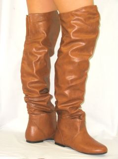 Over Knee Flat Slouchy Thigh High Riding Boot