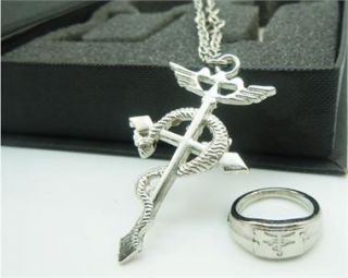  Alchemist Pocket Watch Necklace Ring Edward Elric Anime cosplay gift