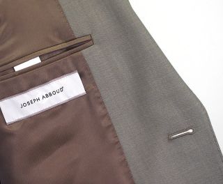 New Mens Joseph Abboud 2 Button Flat Front Taupe Sharkskin Wool Suit