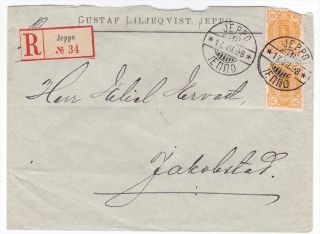 Finland Jeppo to Jakobstad 1898 Registered Cover
