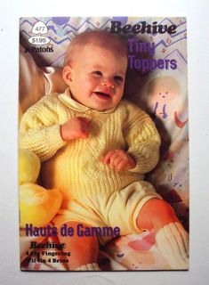 Knitting 7 Patterns Baby Fair Isle Heart Bunny Sweaters Overalls Hats