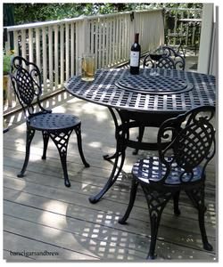  Bar Garden Table 4 Chairs Old Styl Ice Bucket Party Furniture