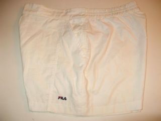 Vintage Fila Tennis Shorts Pure White 1970s Ladies Size 14