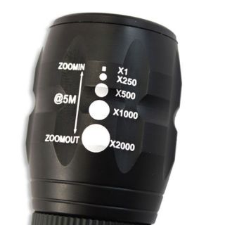 3W 200 LM Adjustable Focus Zoom LED Flashlight Torch
