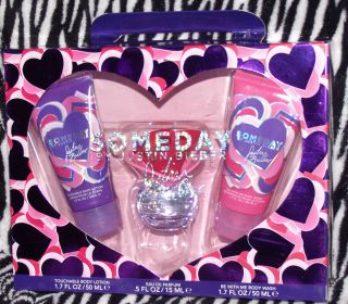 Justin Bieber Someday .5 oz Perfume Gift Set Fragrance New Lotion