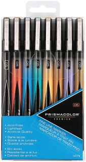 Prismacolor Premier FINE LINE MARKERS   SET of 8 Asst. Colors   NIB