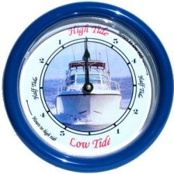 Nautical Tide Clock with Fishing Boat Dial Design