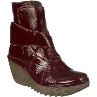 Fly London Yeddo Boots in Red Patent Brand New