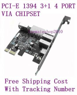 VIA Chipset DV Video Capture FireWire 400 1394 PCI E Card Work Windows