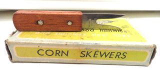 Vintage Rosewood Corn on The COB Holders Skewers Eames