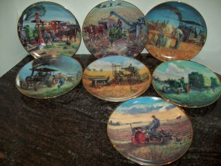 Plates Danbury Mint Farmland Memories John Deere Set