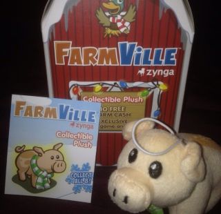 LIMITED 2011 Zynga FARMVILLE Ornament With 10 FV Cash  1st Series PIG