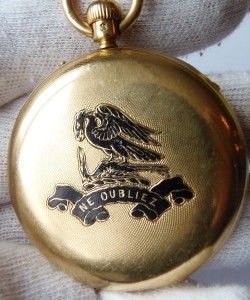  Historical 18K Gold Enamel Dent London Repeater Watch Chain Fob