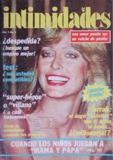 Farrah Fawcett Magazine Intimidades Chile + Poster 1980 EX Charlies