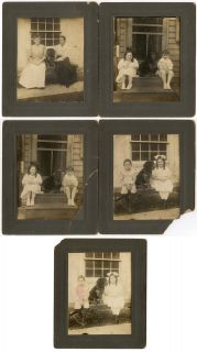 1913 Cab Card Photos of O’Flaherty Family Their Dog