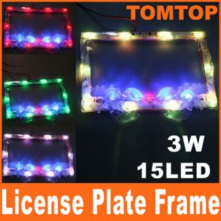 Choices Auto Glow LED License Plate Flash Frame for Motorcycle Car
