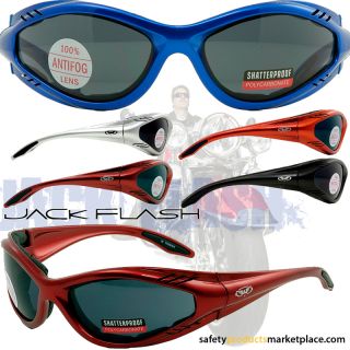 Jack Flash Foam Padded Motorcycle Sunglasses Various Fr