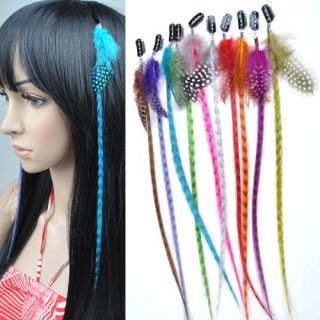 40cm long feather hair extension Leopard I tip extension true feathers