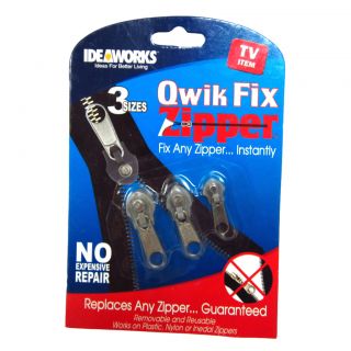 Qwik Fix Zipper 3 Sizes as Seen on TV Reusable Removable Easy Install