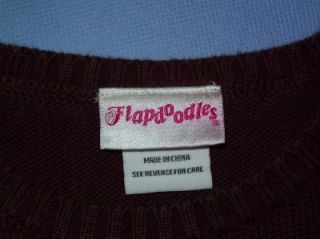 FLAPDOODLES Girls Boutique Brown & Pink Knit Sweater Dress Sz 6 6x
