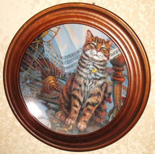 Cat Plate Flew The Coop by Lowell Davis with Frame