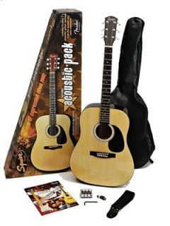 Fender Squier SA100 Acoustic Guitar Package New Free Shipping