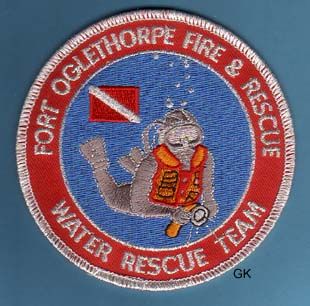 fort oglethorpe ga fire rescue dive team patch unused 4 1 8 silver