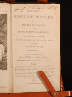 1801 Classical English Poetry School Mavor Pratt First