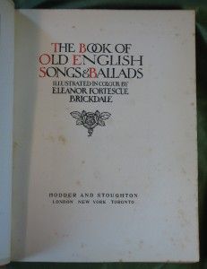 eleanor fortescue brickdale s book of songs ballads