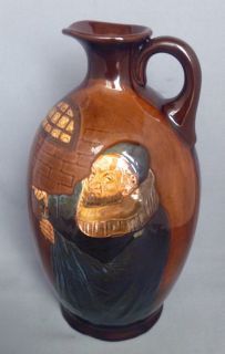Royal Doulton Kingsware The Alchemist Whisky Whiskey Flask Jug 1904 by