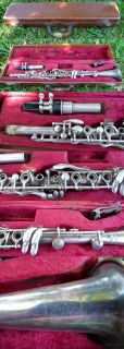 Bettoney Stencil BB Metal Clarinet with Case Leather Pads Silver