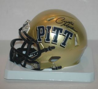 Curtis Martin signed University of Pittsburgh Mini Speed Helmet HOF