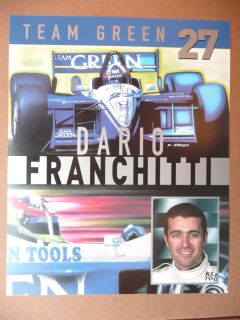 Dario Franchitti Team Green 2002 Photo Card 8 x 10 Indy