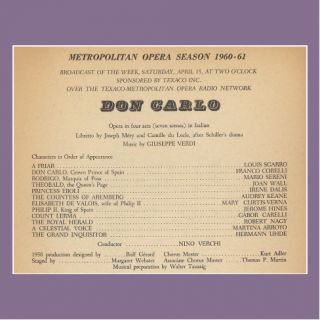 Franco Corelli in Don Carlo New York 1961