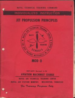 Training Manual Jet Propulsion Memphis Naval Air Station Navy