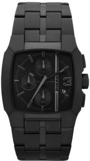 black ion plated stainless steel case and bracelet black dial quartz
