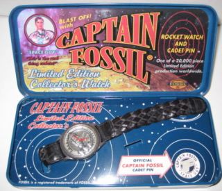 Captain Fossil Rocket Collectors Watch Cadet Pin