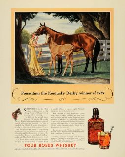  Roses Whiskey Kentucky Derby Rye Frankfort Original Advertising