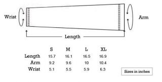arm sleeve dimensions diagram