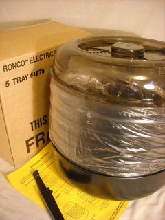 NEVER USED RONCO 5 TRAY ELECTRIC FOOD DEHYDRATOR W/ BOX, #1876